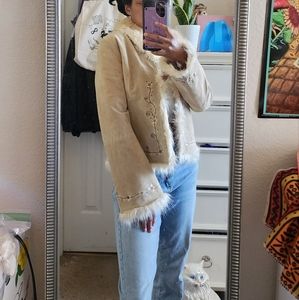 SOLD Leather Hypoactive Faux Fur Jacket